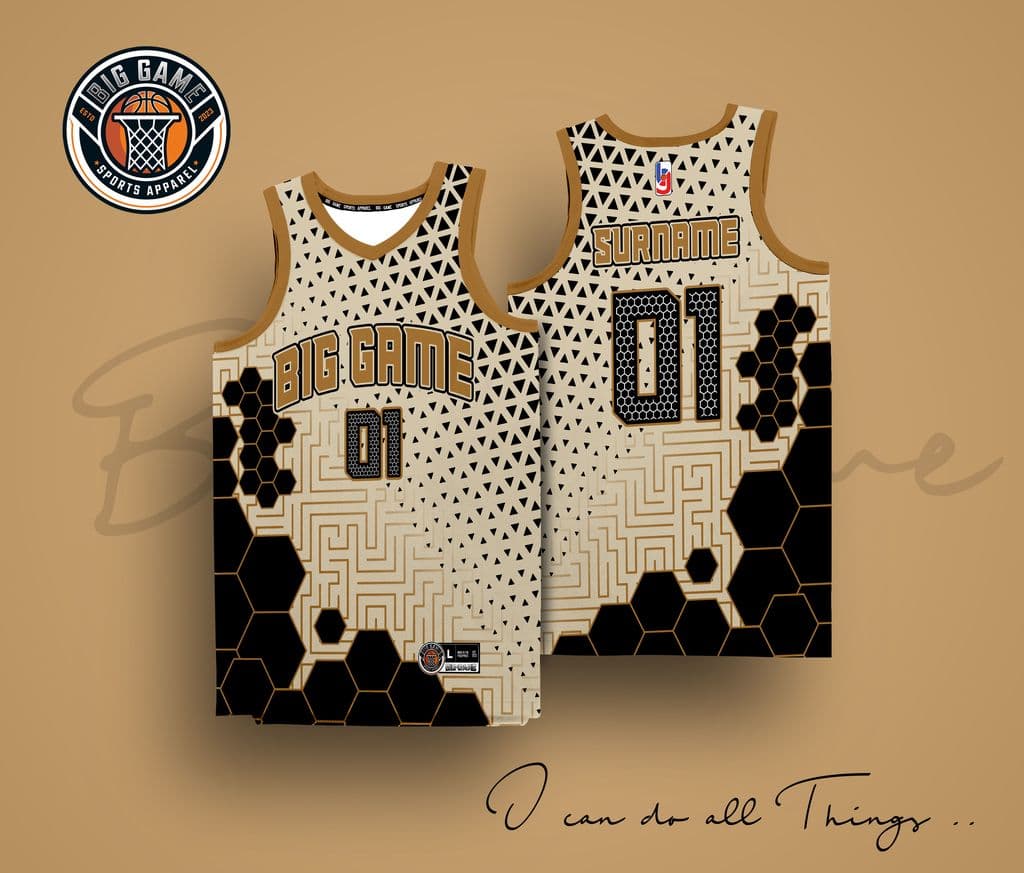 BROWN HONEYCOMB basketball jersey design