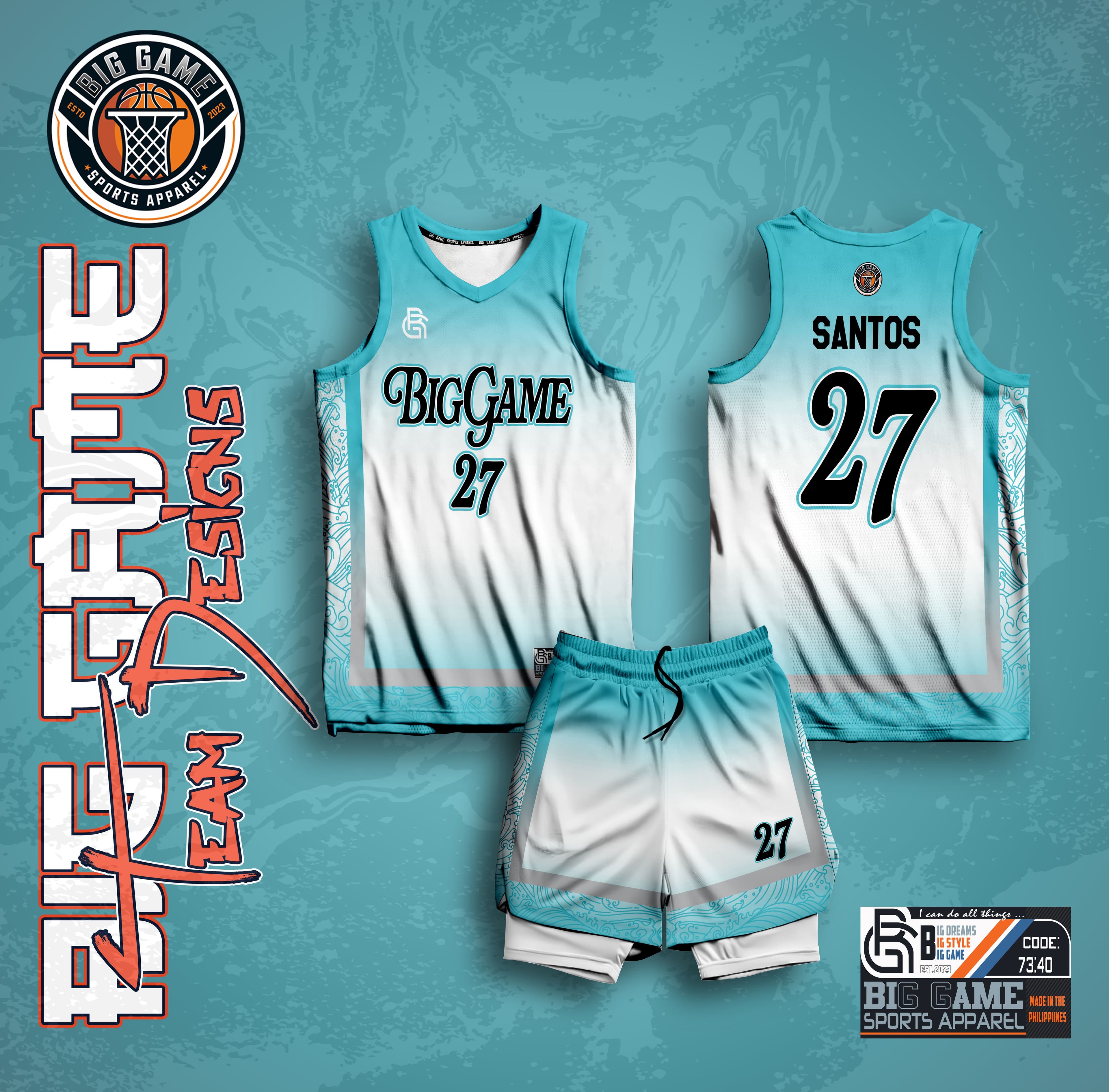 BLUE ROSE basketball jersey design