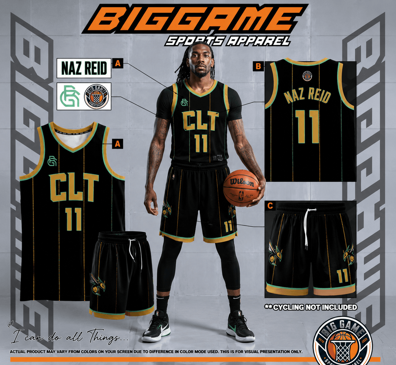 Teal Sting V2 full-sublimation custom basketball jersey and shorts set, front and back view