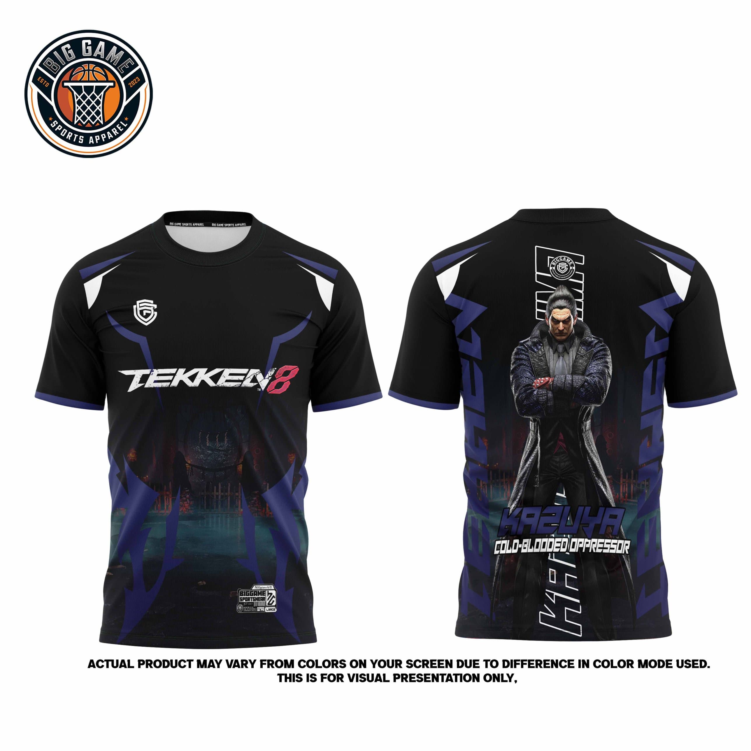 Kazuya Tekken 8 t-shirt front and back set