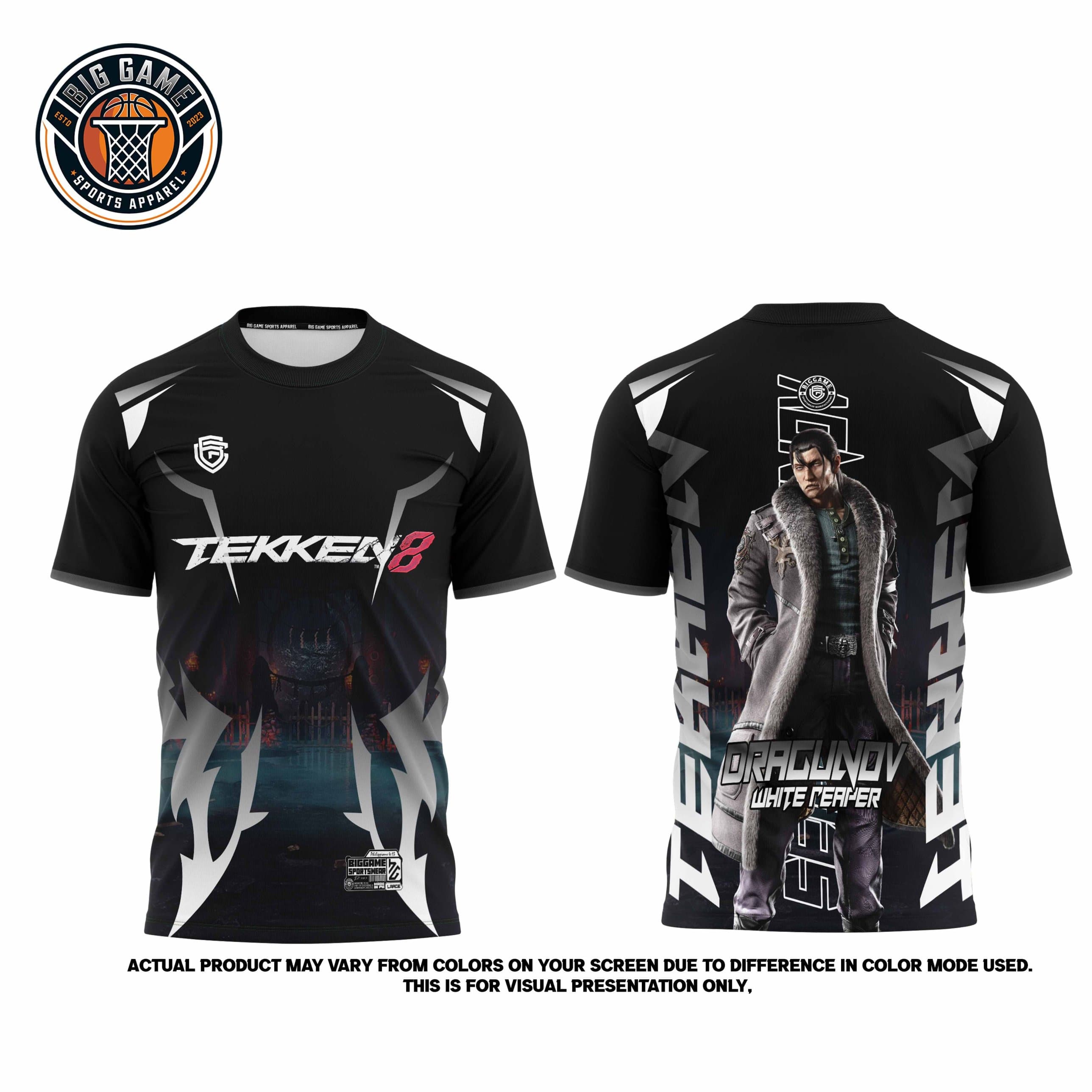 Dragunov Tekken 8 t-shirt set, front and back