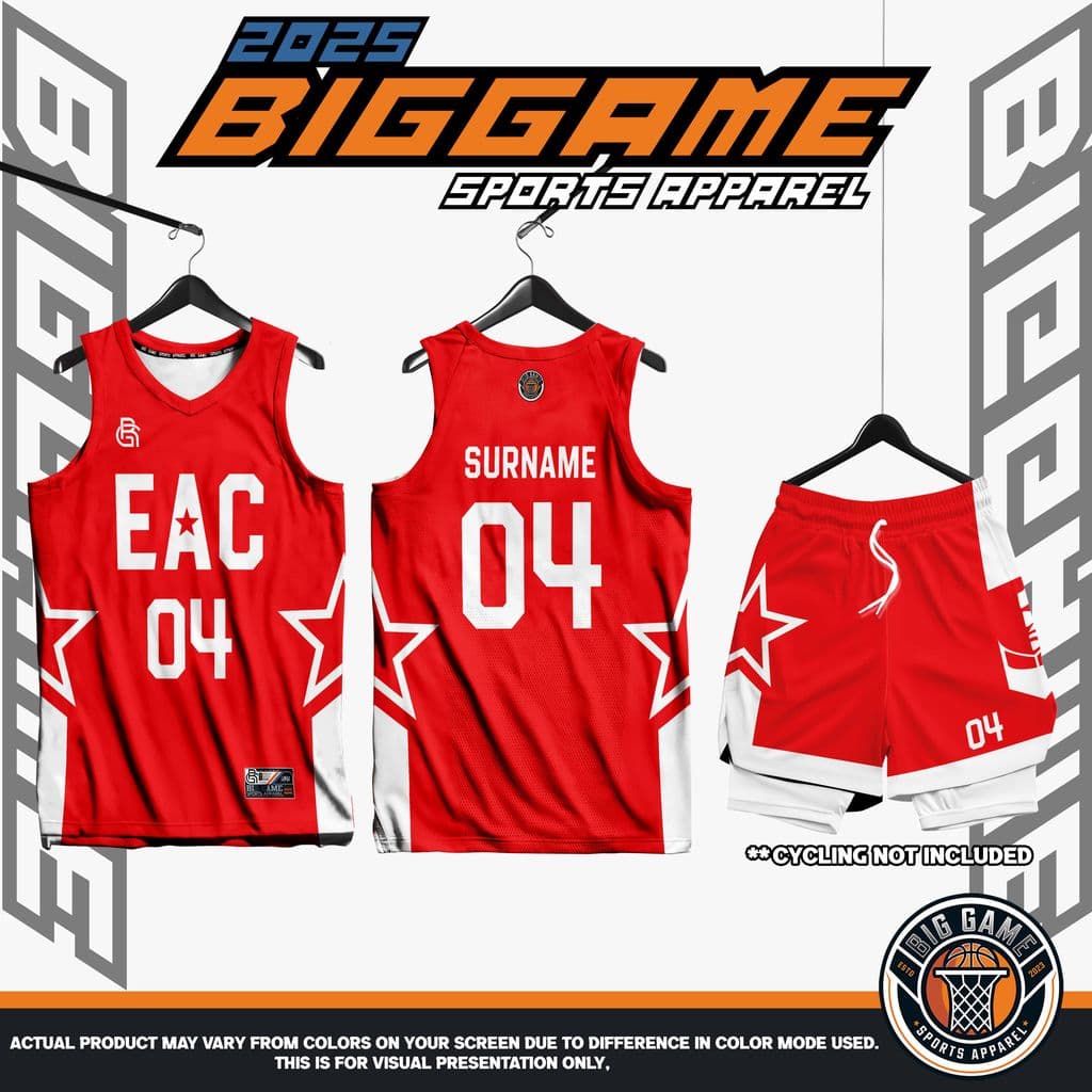EAC red jersey and shorts set