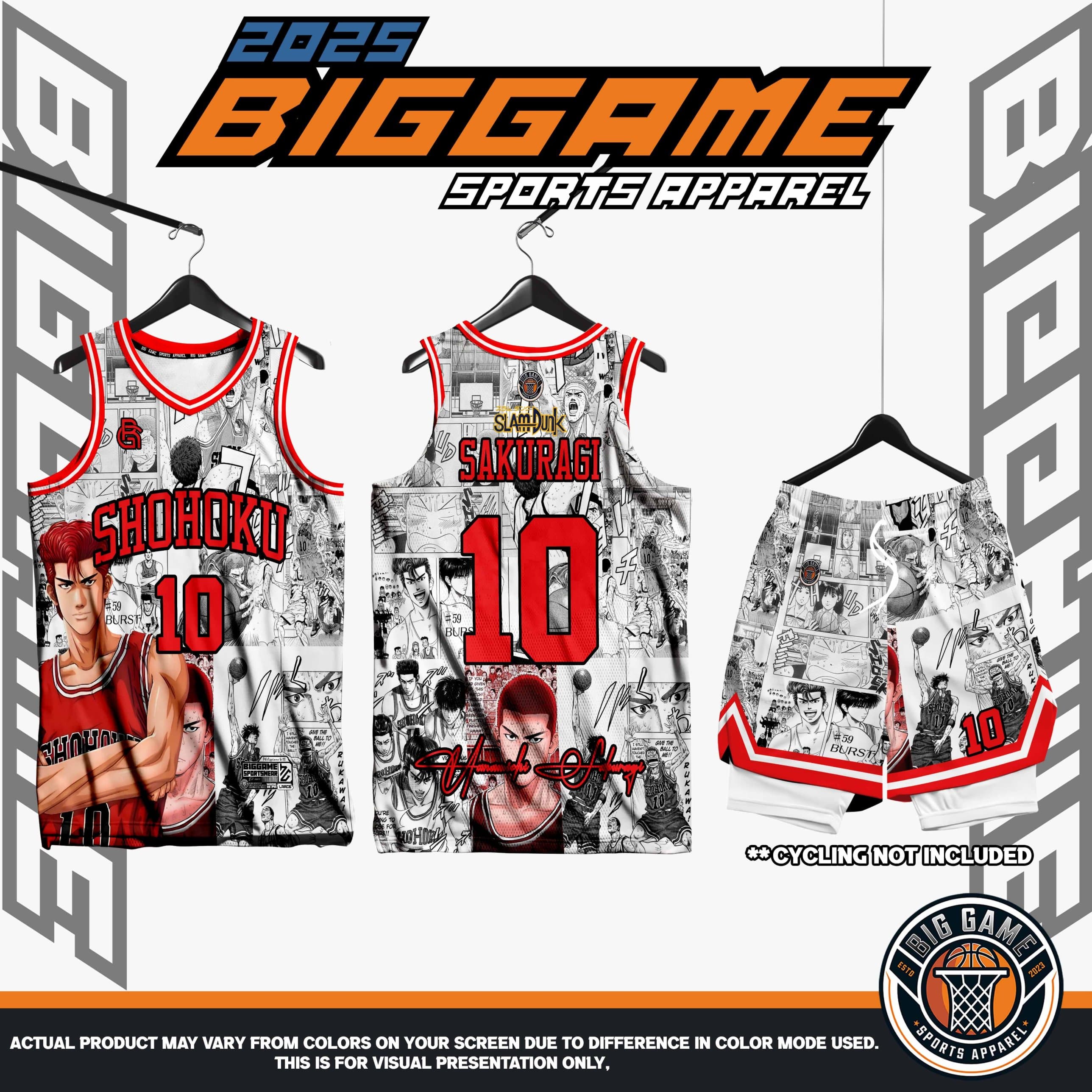 Sakuragi white jersey and shorts set, Shohoku 10