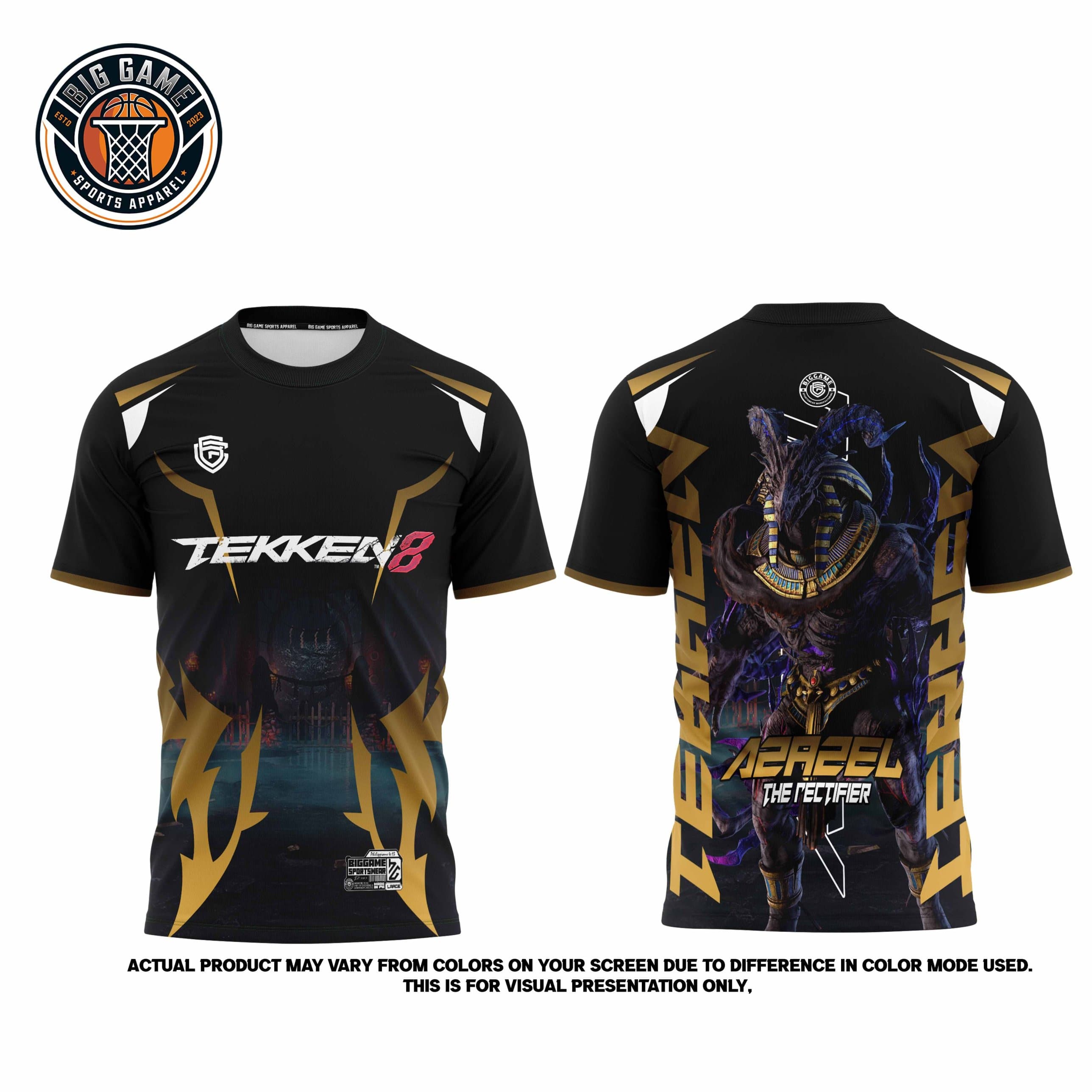 Azazel Tekken 8 t-shirt set, front and back