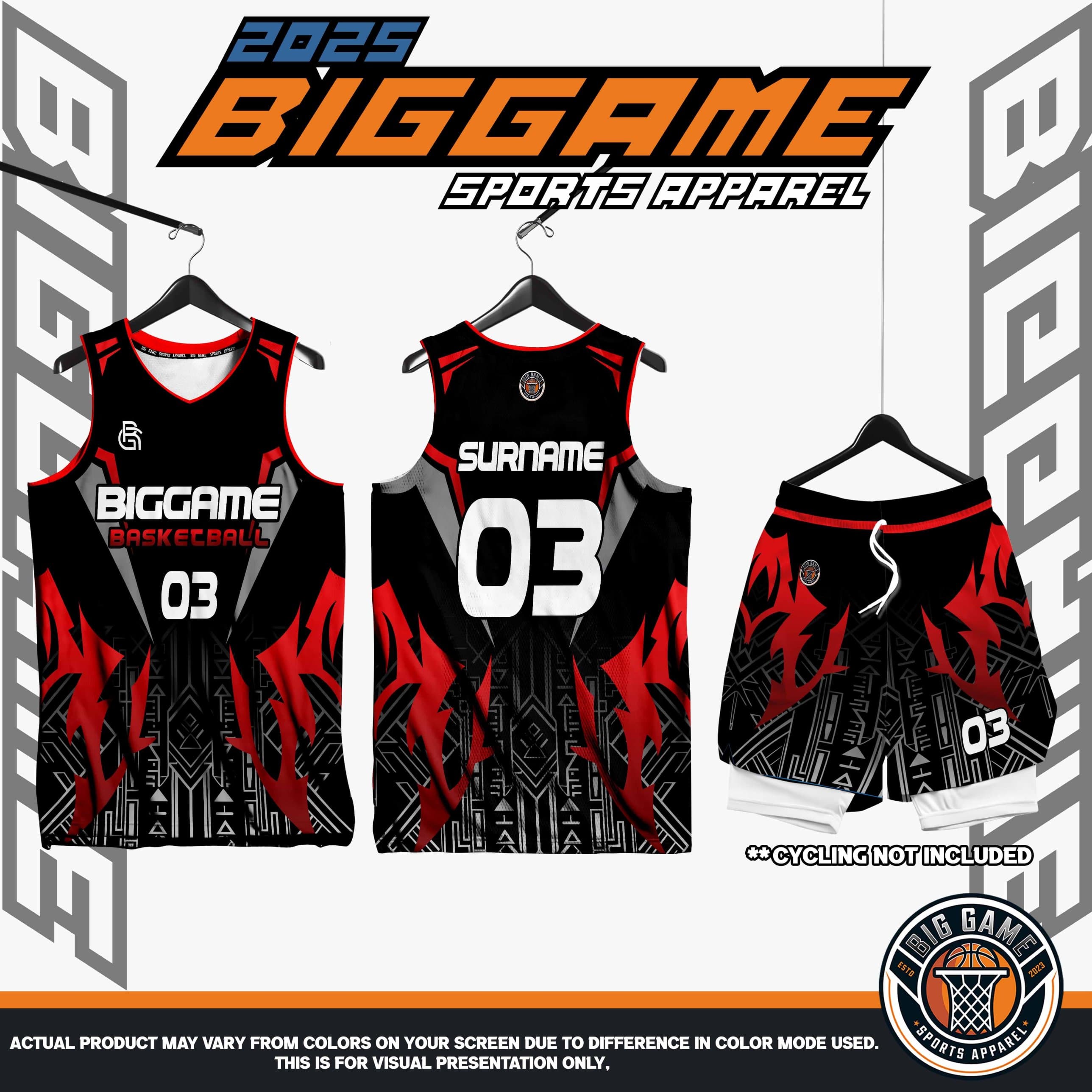 BLOOD EMBER basketball jersey and shorts set