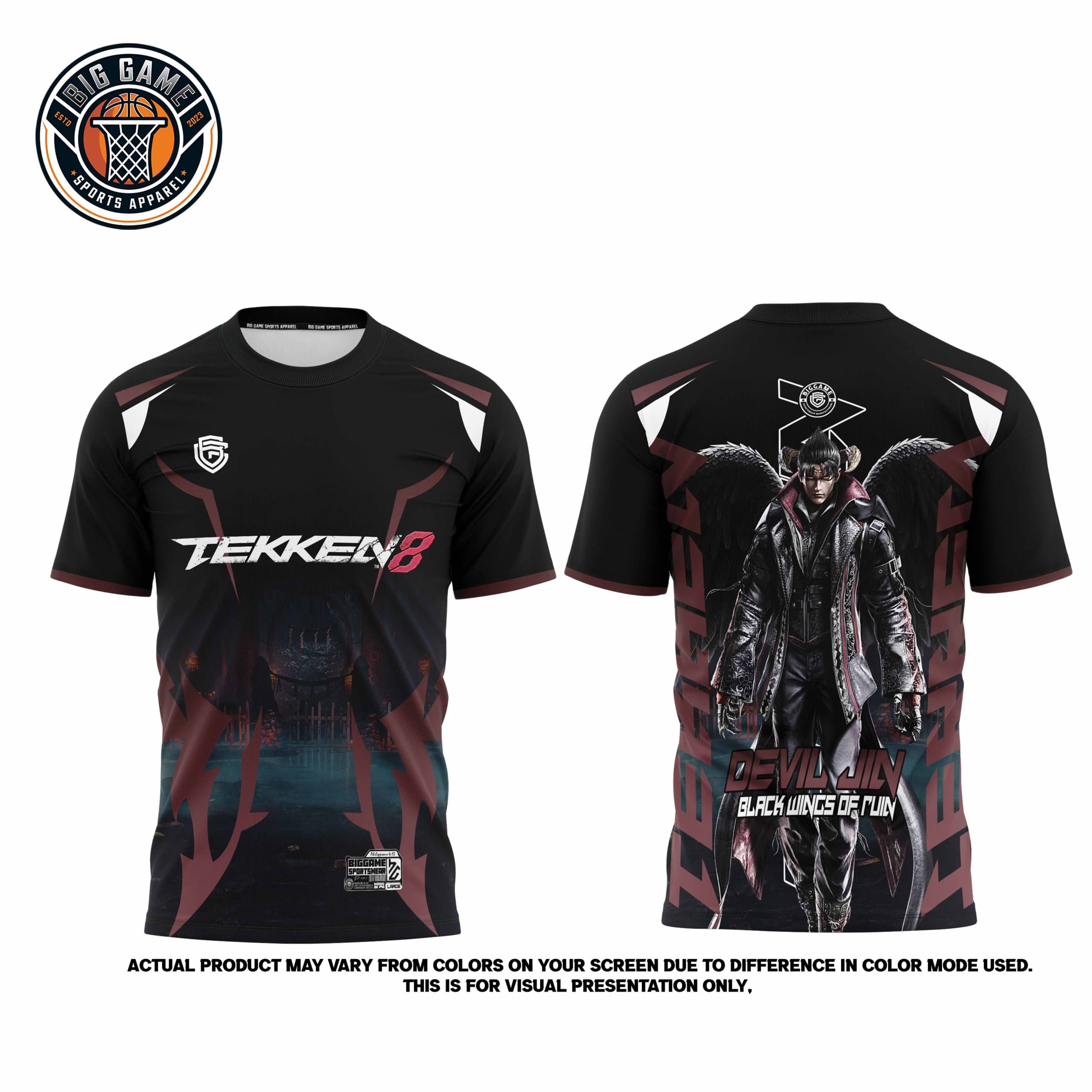 Devil Jin Tekken 8 t-shirt set, front and back