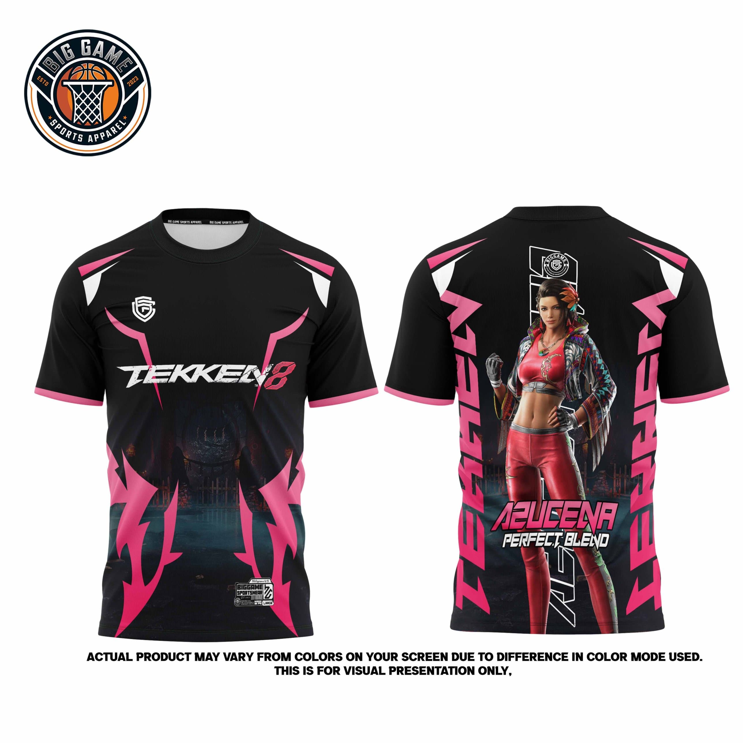 Azucena Tekken 8 t-shirt set, front and back