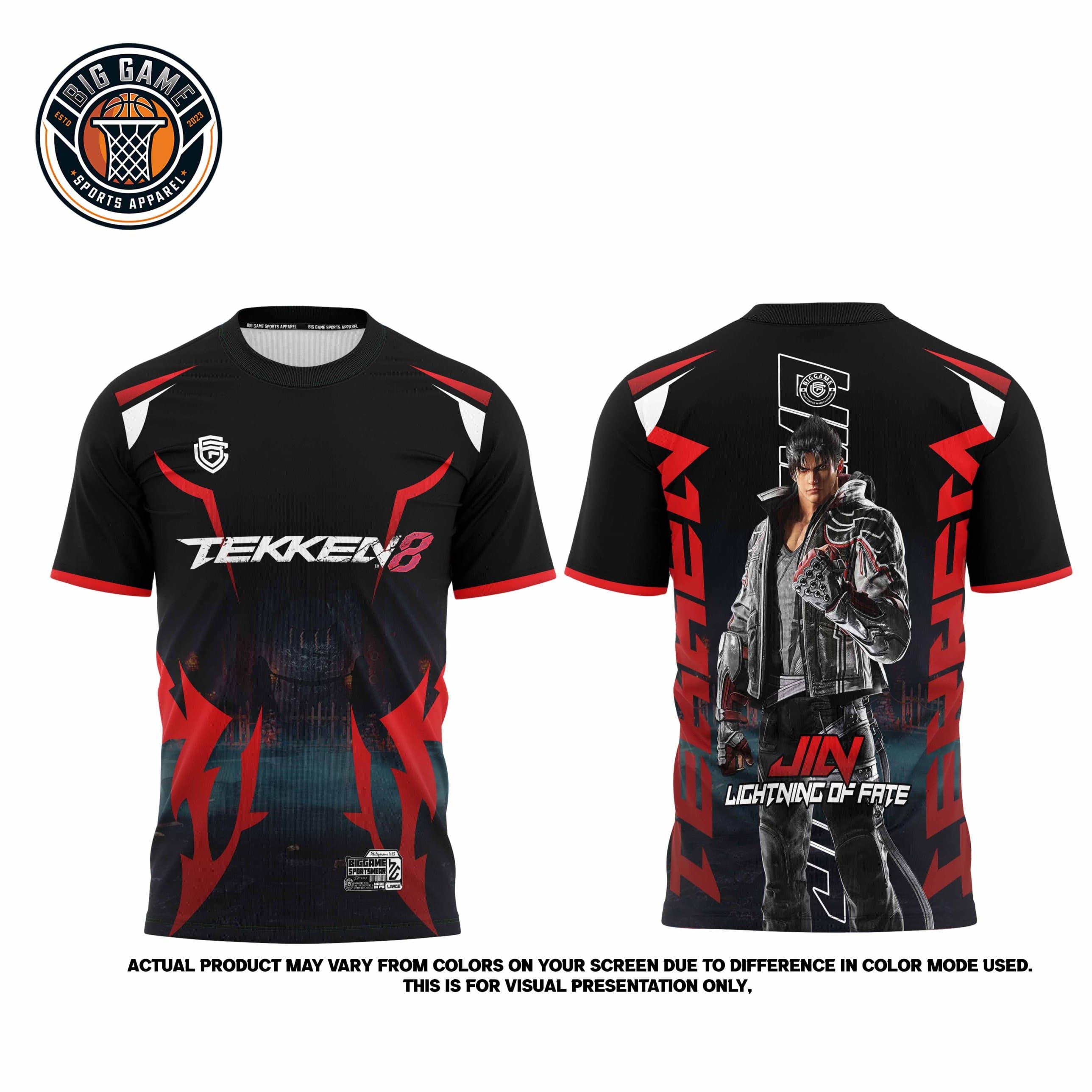 Jin Tekken 8 t-shirt front and back set
